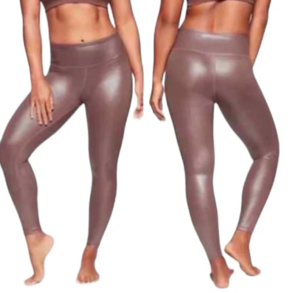 Athleta elation tight XS legging brown/purple mauve shimmer shine